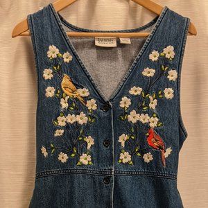 Embroidered dress/duster with BIRDS